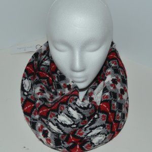 Vera Bradley Red White Black Gray Infinity Scarf Penguins Geometric